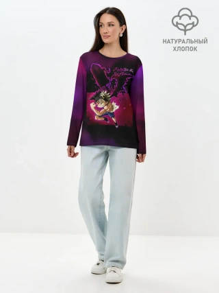 Лонгслив женский. Хлопок / Злой мускулистый Аста