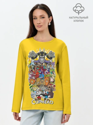 Лонгслив женский. Хлопок / CupHead Family