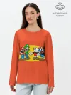 Лонгслив женский. Хлопок / CupHead x Mario