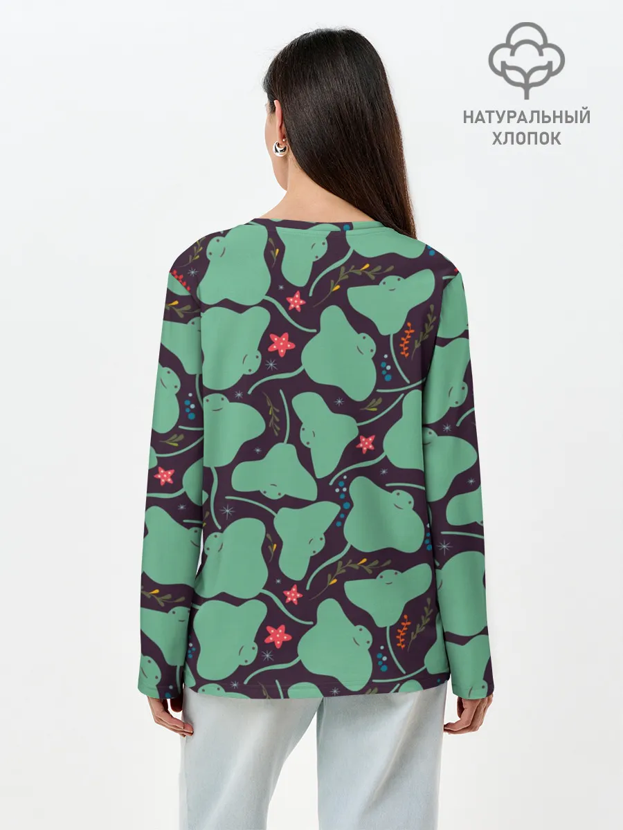 Лонгслив женский. Хлопок / Скаты