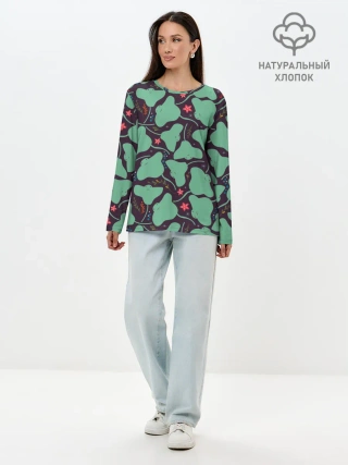 Лонгслив женский. Хлопок / Скаты