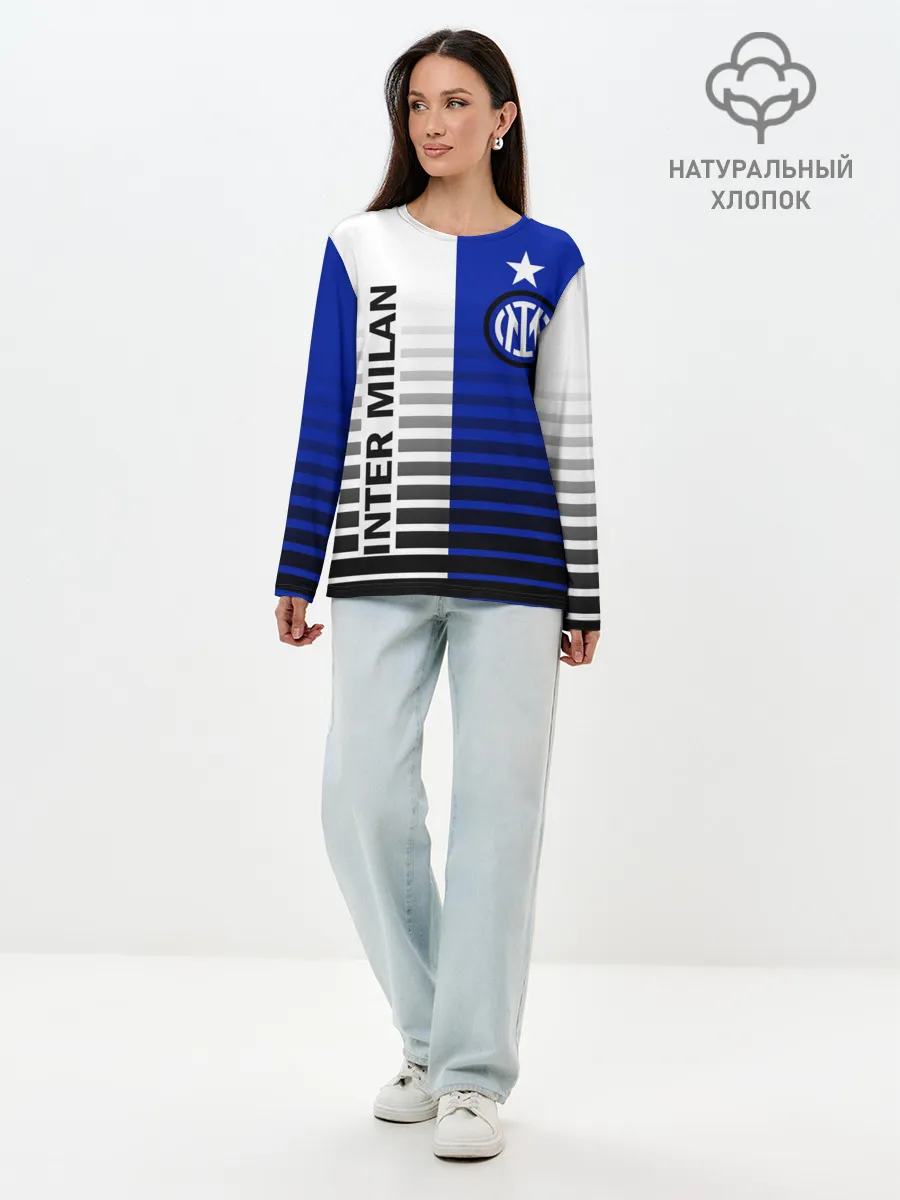 Лонгслив женский. Хлопок / ИНТЕР МИЛАН / INTER MILAN