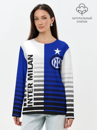 Лонгслив женский. Хлопок / ИНТЕР МИЛАН / INTER MILAN