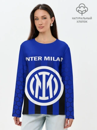 Лонгслив женский. Хлопок / ИНТЕР МИЛАН / INTER MILAN