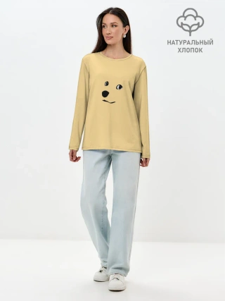 Лонгслив женский. Хлопок / smile dog
