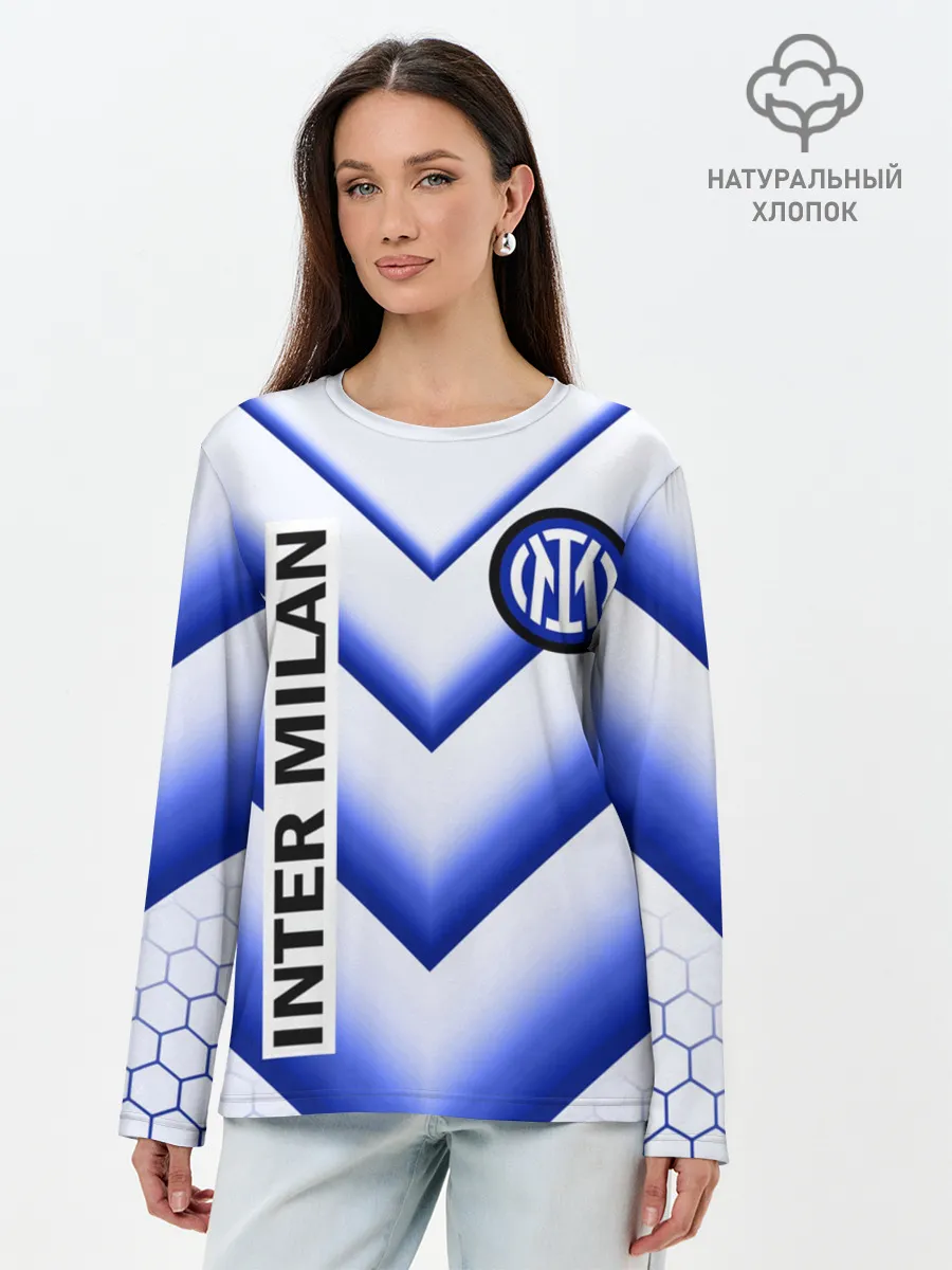 Лонгслив женский. Хлопок / ИНТЕР МИЛАН / INTER MILAN