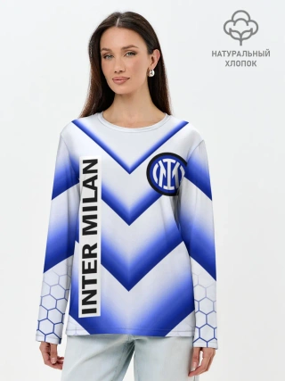 Лонгслив женский. Хлопок / ИНТЕР МИЛАН / INTER MILAN