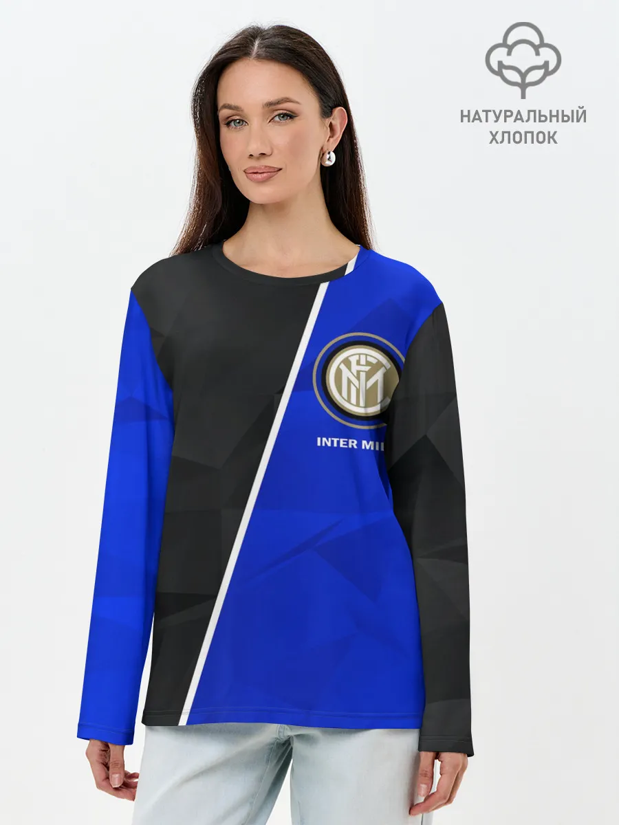 Лонгслив женский. Хлопок / ИНТЕР МИЛАН / INTER MILAN