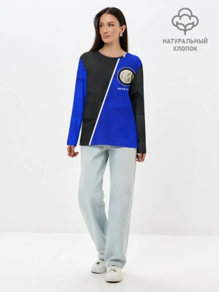 Лонгслив женский. Хлопок / ИНТЕР МИЛАН / INTER MILAN