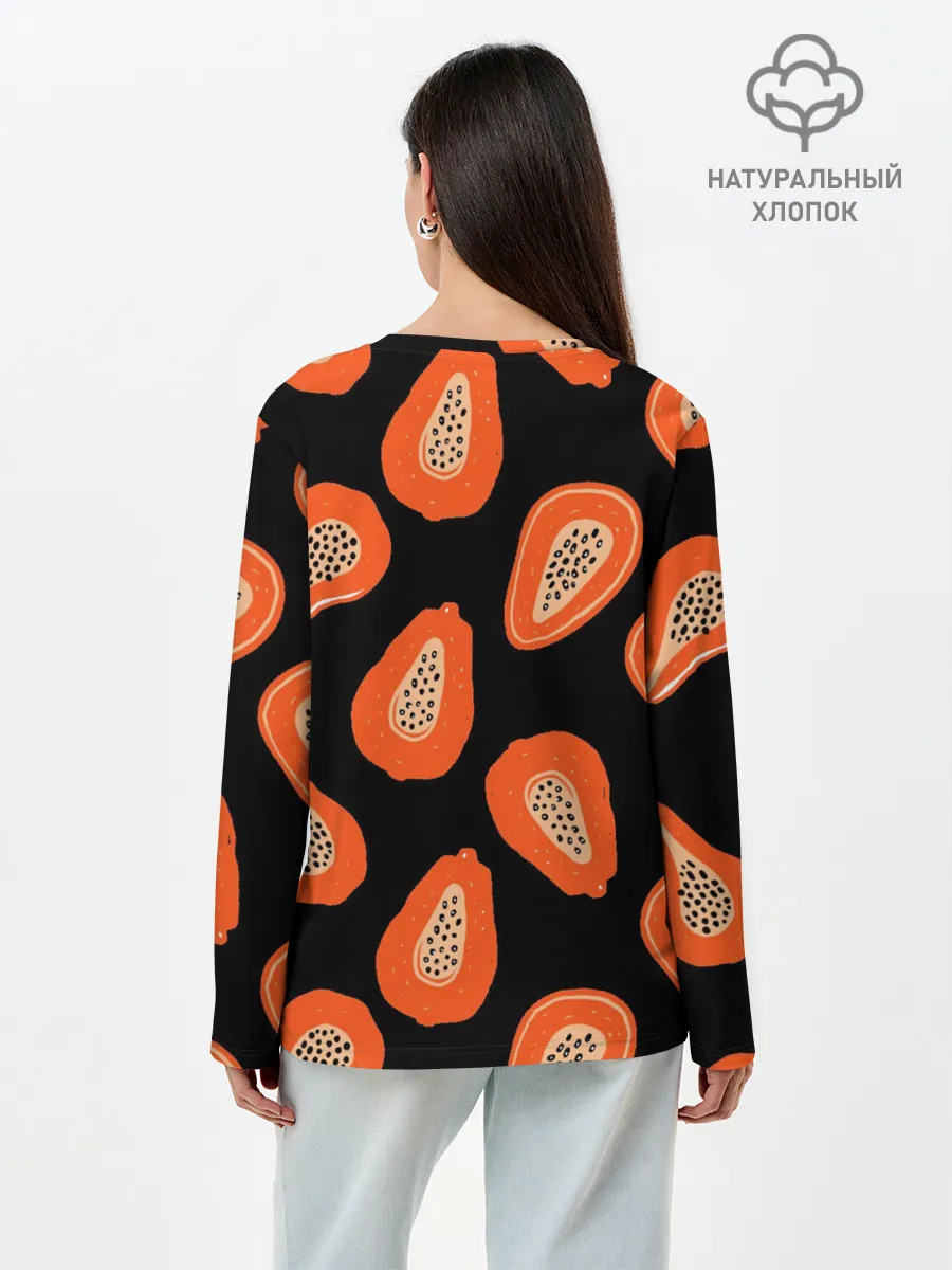 Лонгслив женский. Хлопок / Папайя