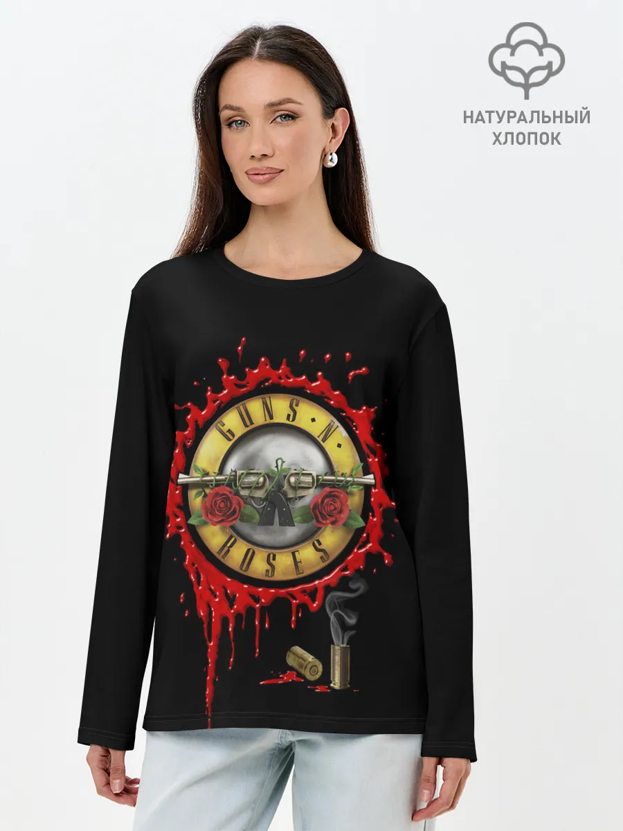 Лонгслив женский. Хлопок / GUNS N ROSES