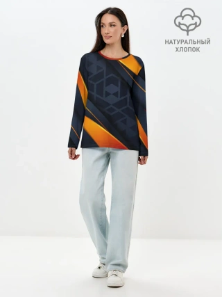 Лонгслив женский. Хлопок / BLACK ORANGE