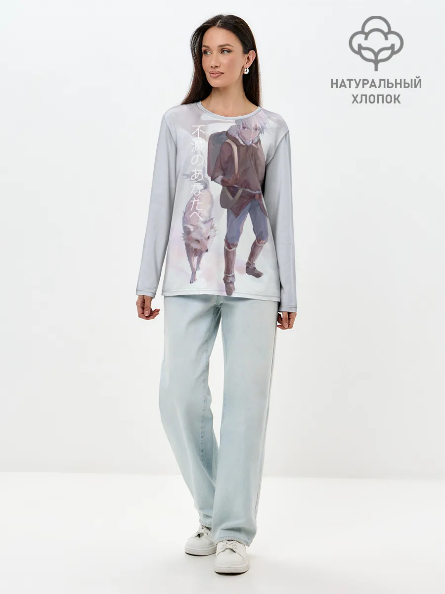 Лонгслив женский. Хлопок / Для тебя бессмертный аниме