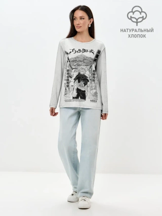 Лонгслив женский. Хлопок / Аста город Чёрный клевер