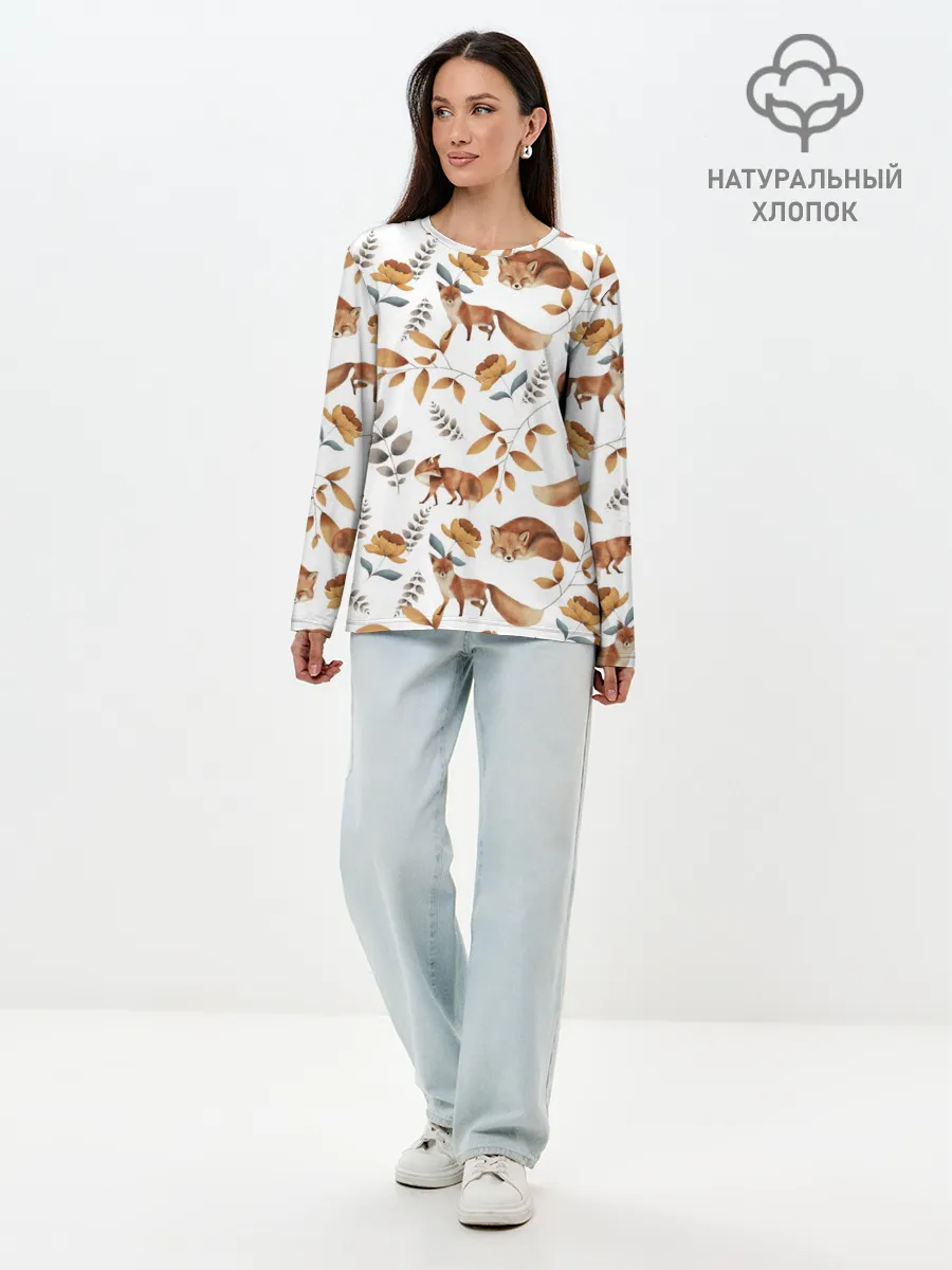 Лонгслив женский. Хлопок / Лиса
