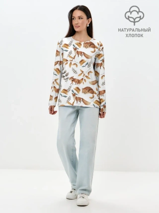 Лонгслив женский. Хлопок / Лиса