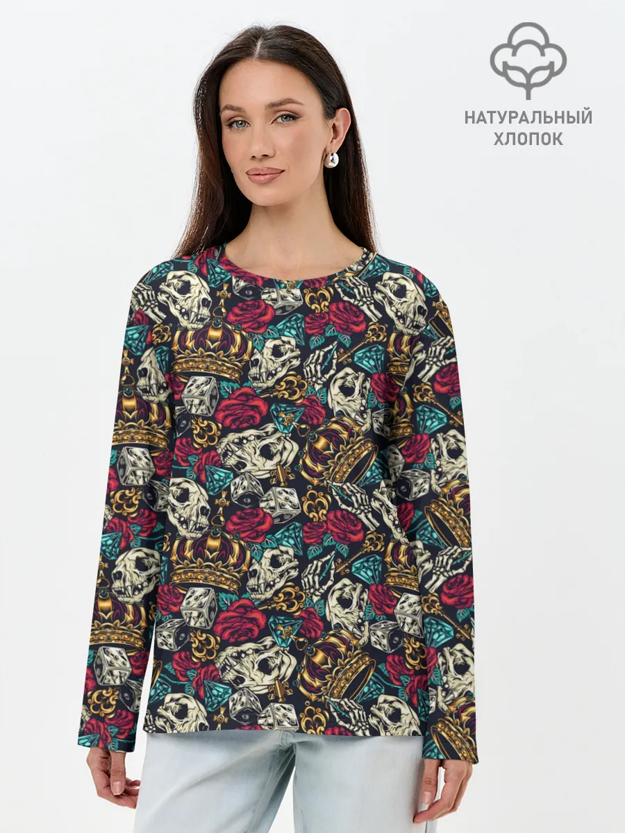 Лонгслив женский. Хлопок / Царские мотивы