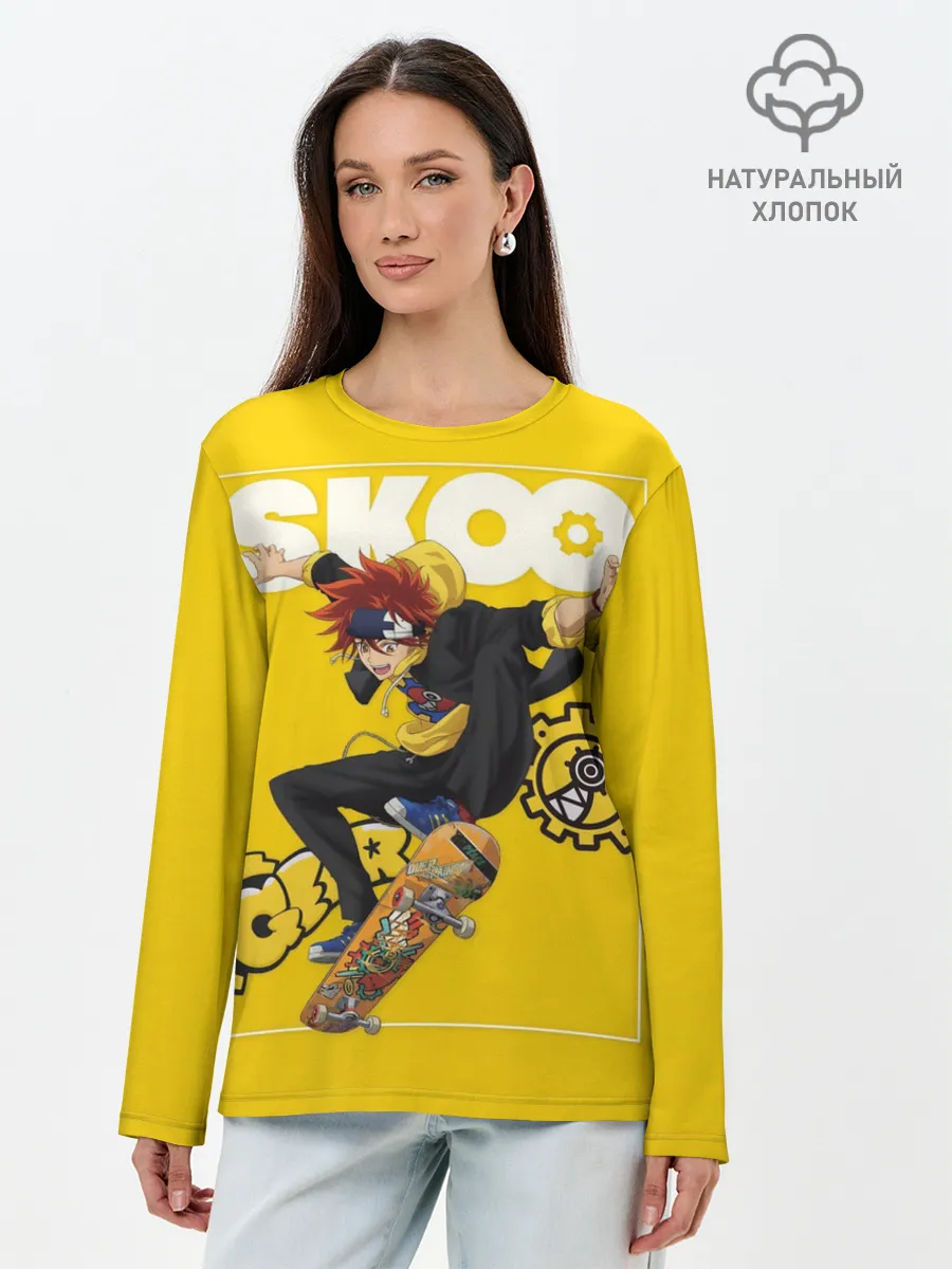 Лонгслив женский. Хлопок / SK8 the Infinity, Реки Кян