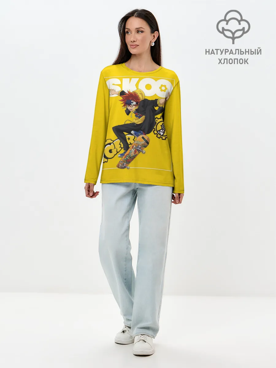 Лонгслив женский. Хлопок / SK8 the Infinity, Реки Кян