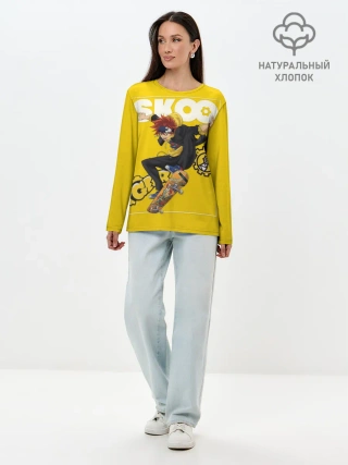 Лонгслив женский. Хлопок / SK8 the Infinity, Реки Кян