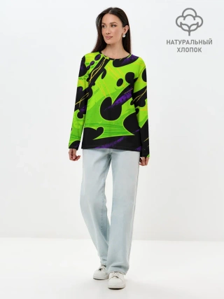 Лонгслив женский. Хлопок / КИСЛОТНАЯ ОРГАНИКА | НЕОНОВАЯ