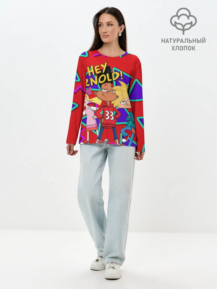 Лонгслив женский. Хлопок / Эй Арнольд - В стиле 90-х