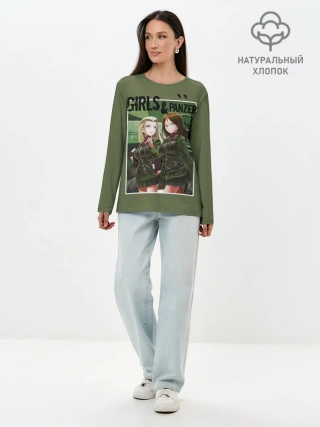 Лонгслив женский. Хлопок / Девушки и танки