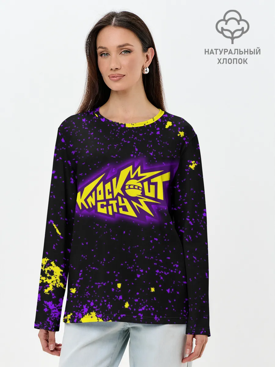 Лонгслив женский. Хлопок / Knockout City, logo