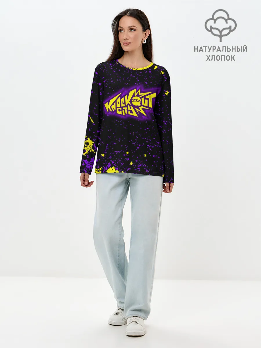 Лонгслив женский. Хлопок / Knockout City, logo