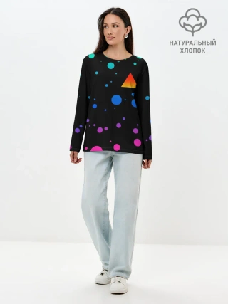 Лонгслив женский. Хлопок / геометрия