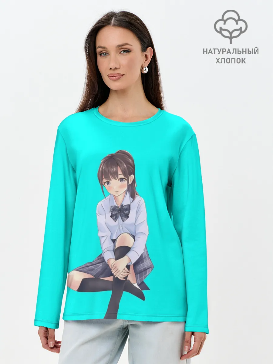 Лонгслив женский. Хлопок / Anime girl