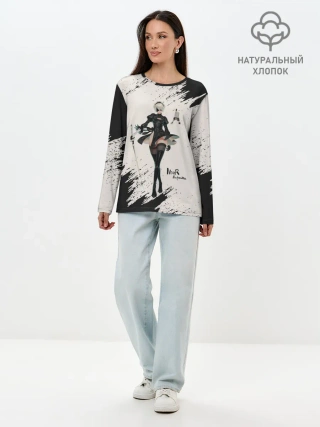 Лонгслив женский. Хлопок / Ниэр | Nier Automata