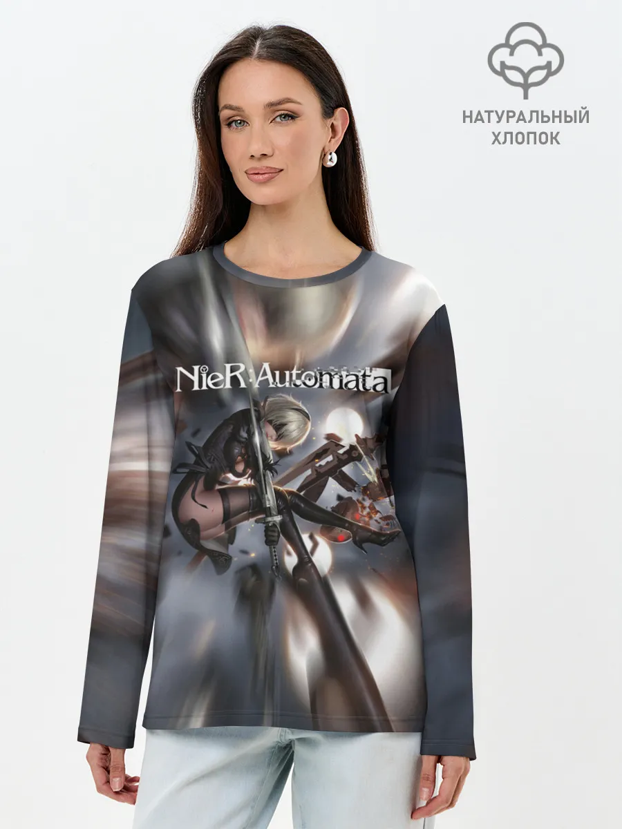 Лонгслив женский. Хлопок / YoRHa | Nier Automata