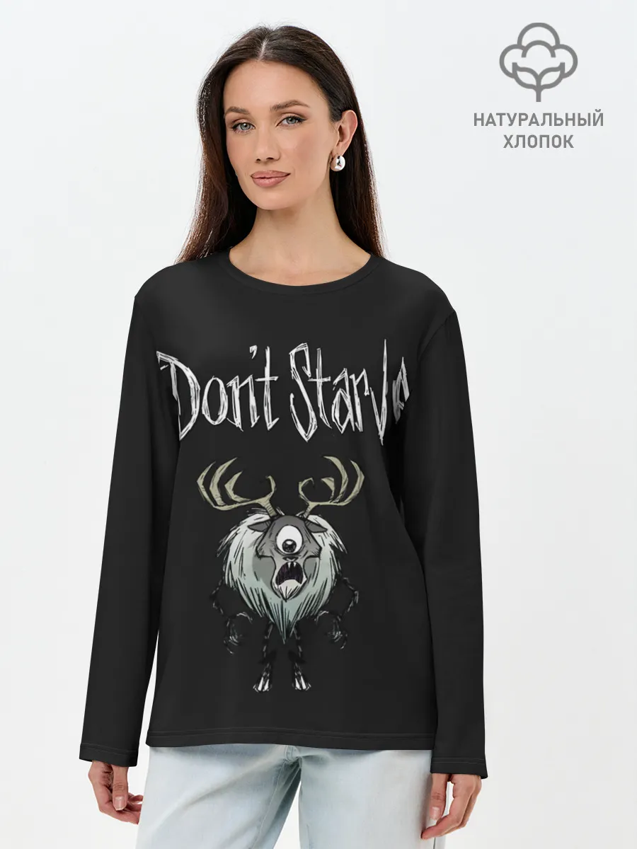 Лонгслив женский. Хлопок / Циклоп-олень
