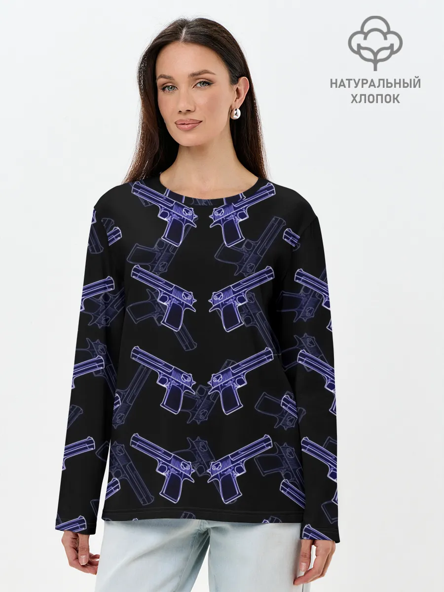 Лонгслив женский. Хлопок / Desert Eagle
