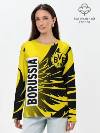 Лонгслив женский. Хлопок / ФК БОРУССИЯ / FC BORUSSIA