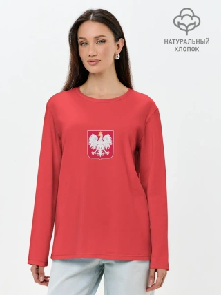Лонгслив женский. Хлопок / Польша футбольная форма