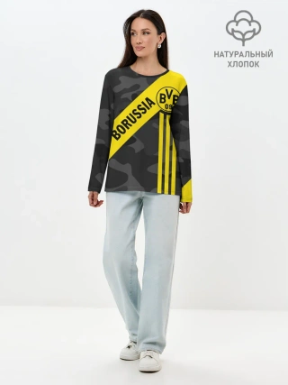 Лонгслив женский. Хлопок / ФК БОРУССИЯ / FC BORUSSIA