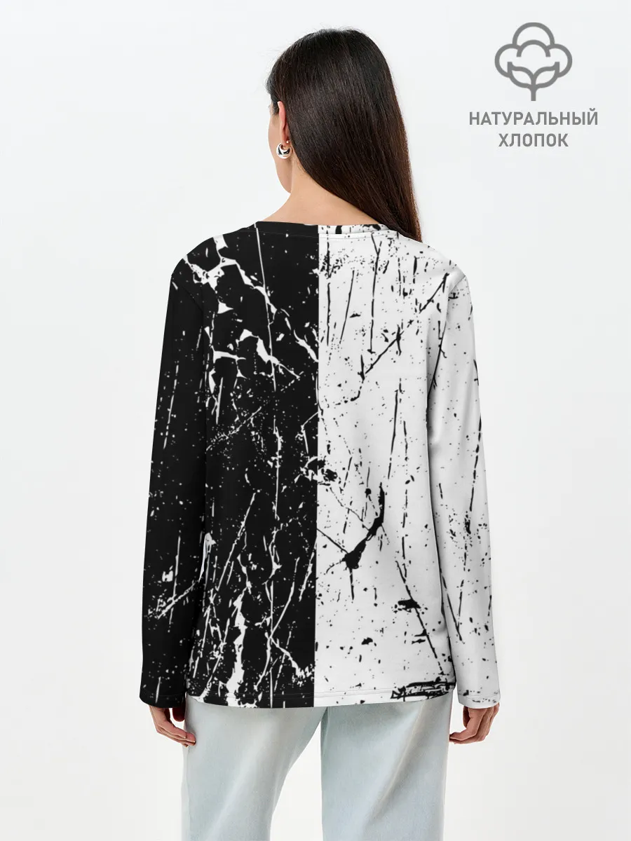 Лонгслив женский. Хлопок / ЧБ ГРАНЖ | RED BUTTERFLY