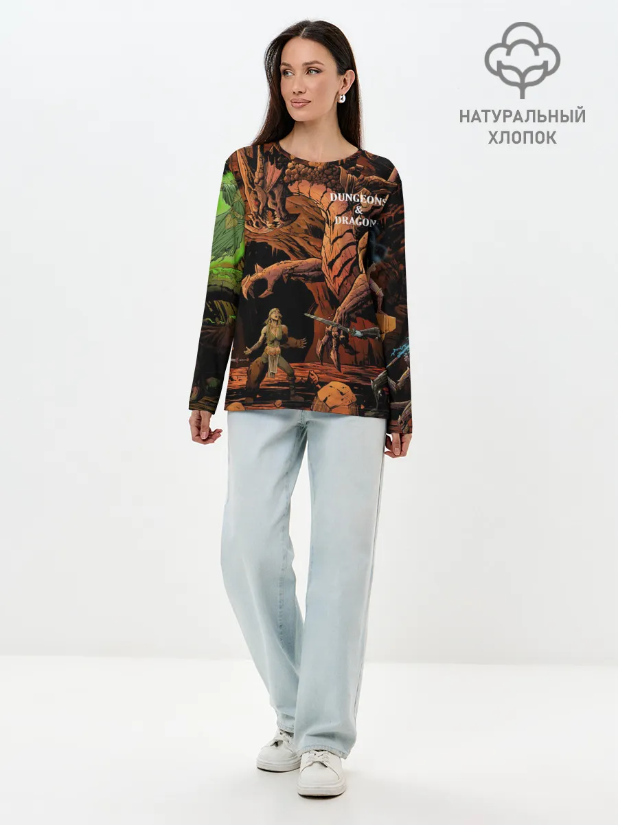 Лонгслив женский. Хлопок / Dungeons and Dragons | Схватка