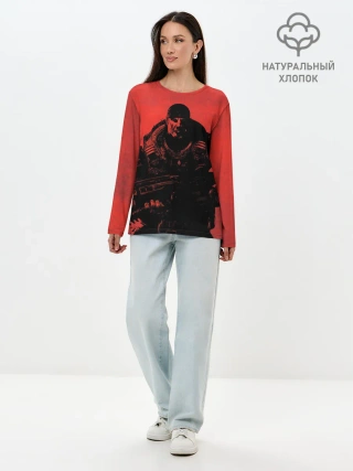 Лонгслив женский. Хлопок / Злой Маркус