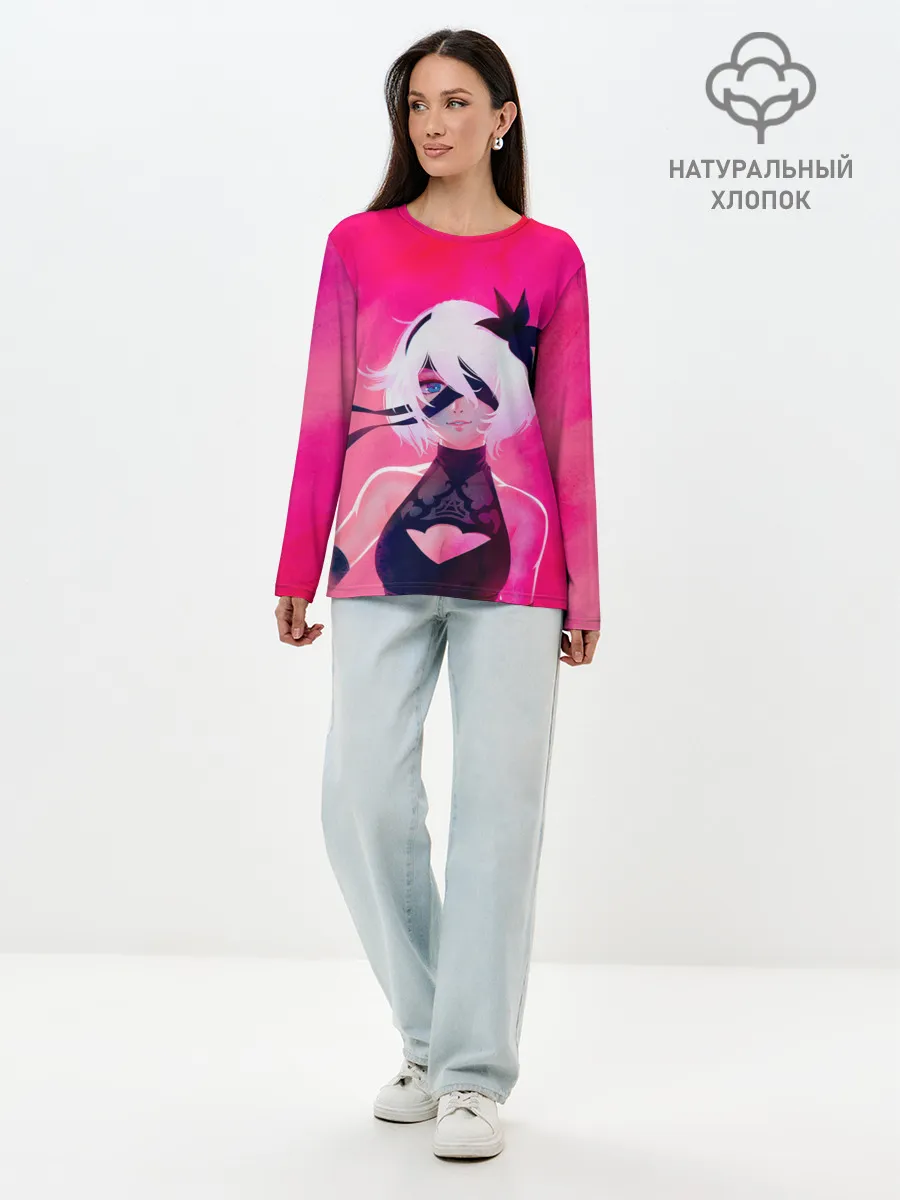 Лонгслив женский. Хлопок / Nier Automata | 2B