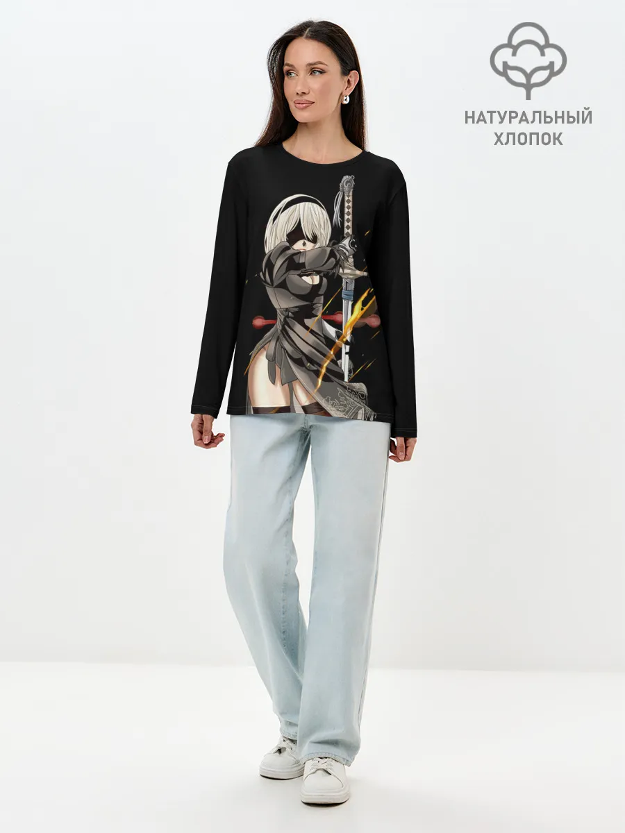 Лонгслив женский. Хлопок / Nier: Automata