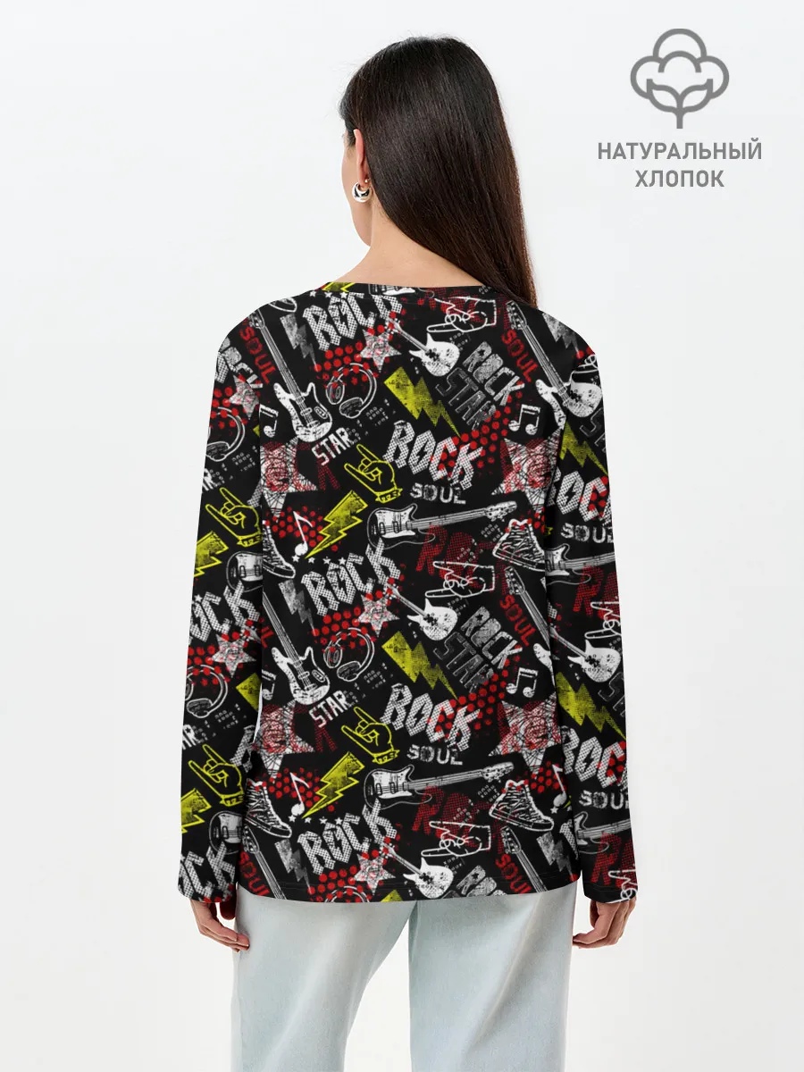 Лонгслив женский. Хлопок / ROCK MUSIC
