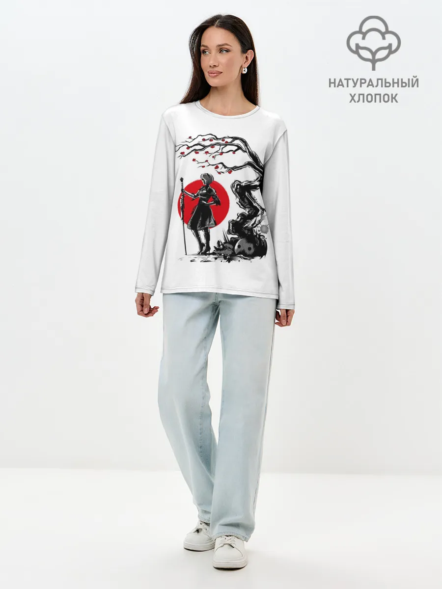 Лонгслив женский. Хлопок / 2B | Sakura