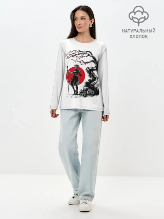 Лонгслив женский. Хлопок / 2B | Sakura