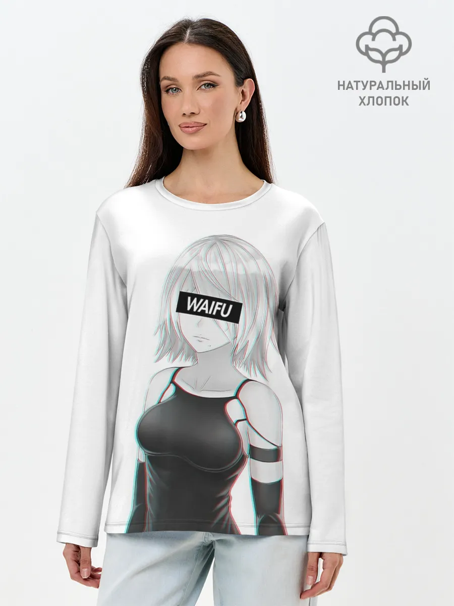 Лонгслив женский. Хлопок / A2 | WAIFU