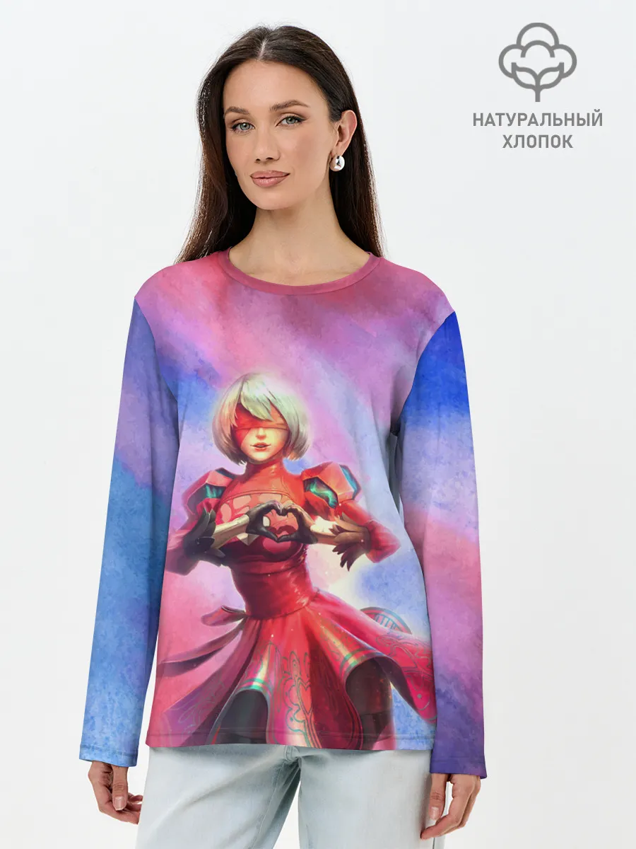 Лонгслив женский. Хлопок / 2B Love | Nier Automata