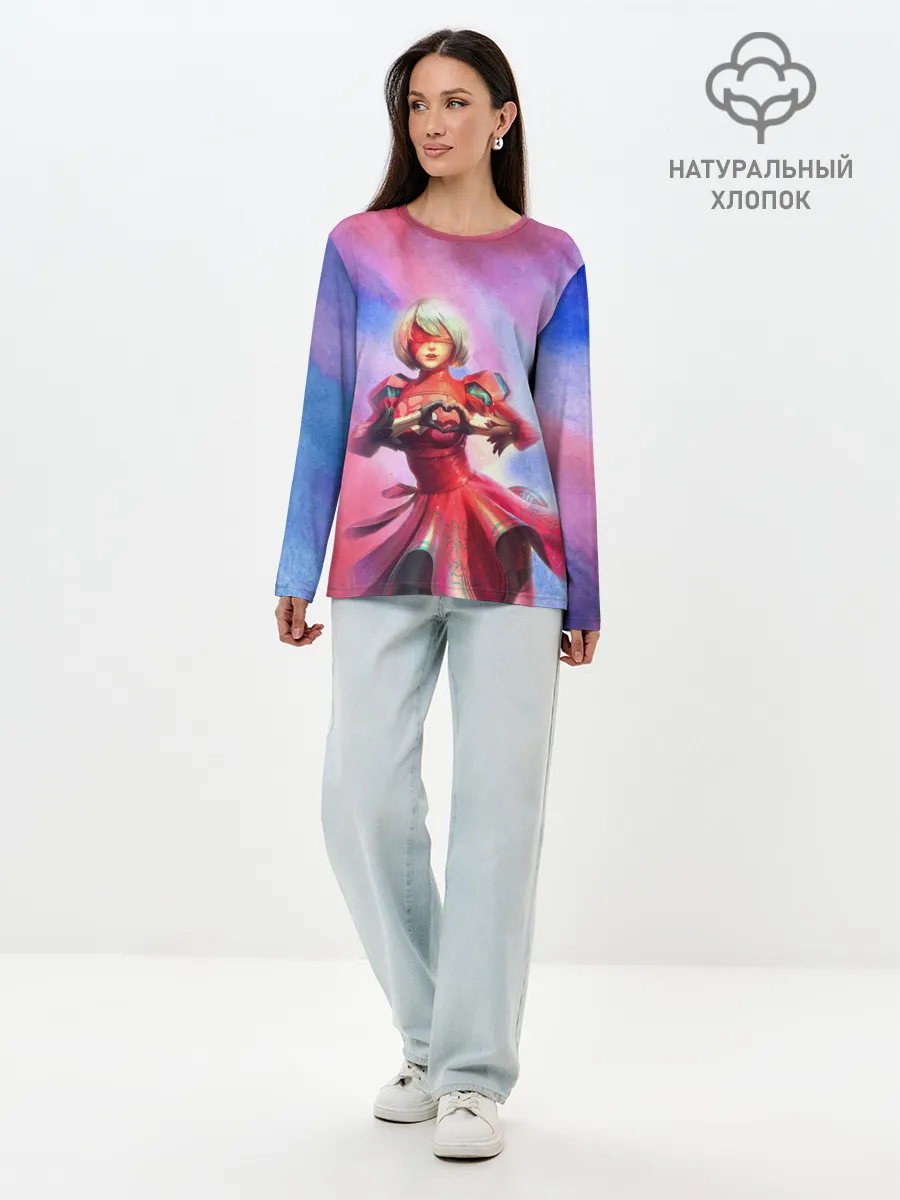 Лонгслив женский. Хлопок / 2B Love | Nier Automata