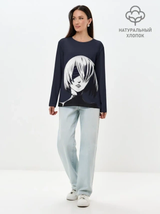Лонгслив женский. Хлопок / Nier Automata | 2B